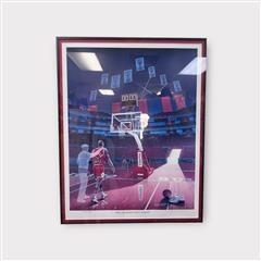 Michael Jordan When the Loudest Cheer Stopped Lithograph Poster COA